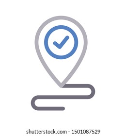 check location colour line vector icon