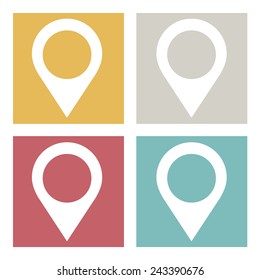 Ortsrichtungsbild des Check-in-Standorts Symbol Vektorkonzept