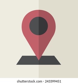 Check-in Local Direção Colocar Ícone Vetor Conceito