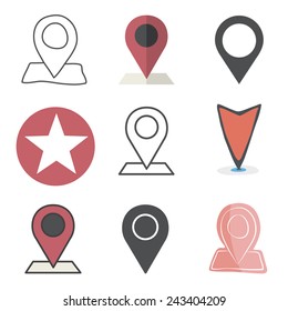 Check in Location Direction Place Icon Vector Concept