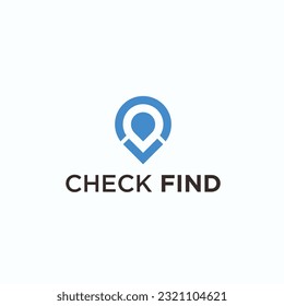 check location logo design vector silhouette illustration