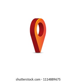 Check in location on the map diagram 3D  icon Orange 01