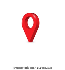 Check in location on the map diagram 3D icon Red 04