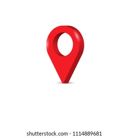 Check In Location On The Map Diagram 3D Icon Red 03