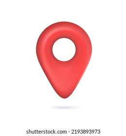 Check-in Position auf der Karte Diagramm 3D Symbol Rot. Vektorgrafik