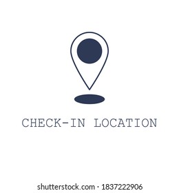 Check in location on the map. Vector illustration in flat cartoon design. Location pin icon.