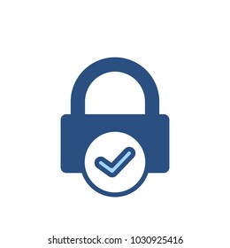 Check lock padlock password private protection secure icon. Vector illustration