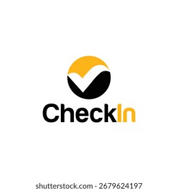 Check-in Design de logotipo Simples moderno