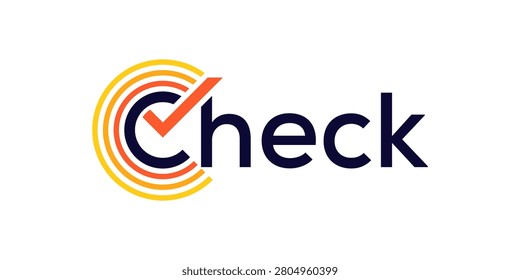 Check logo design, typography text check with approval success logo design concept