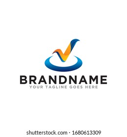 Check logo icon vector. Check mark logo modern icon. Simple design on trendy logo.