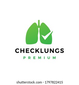 check lungs logo vector icon illustration