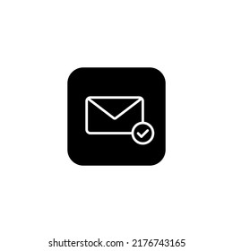 Check mail button vector icon