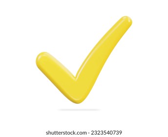 check mark 3d icon vector illustration