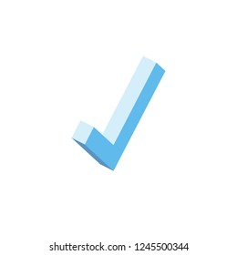 Check mark 3d vector isometric icon