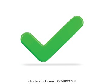 check mark 3d verified icon vector illustration