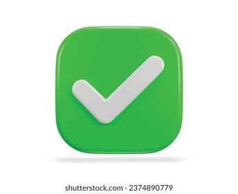 marca de verificación 3d ilustración vectorial de icono verificada