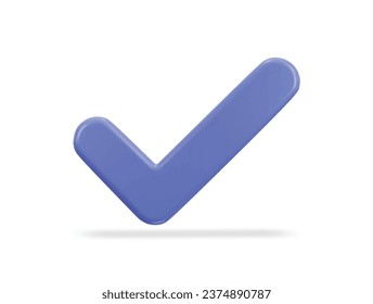 check mark 3d verified icon vector illustration