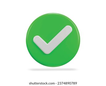 check mark 3d verified icon vector illustration