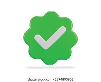 marca de verificación 3d ilustración vectorial de icono verificada