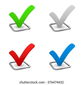 check mark 3d- web icon