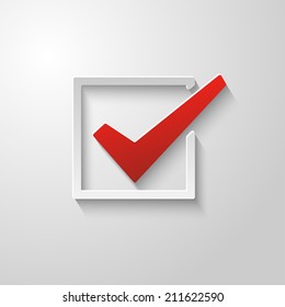 Check mark abstract design paper style