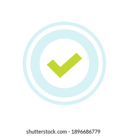 Check Mark Approval Stamp Icon Vector Isolated, Concept Of Verified Guarantee Or Recommended Seal Label With Checkmark Tick, Proven Best Quality Tag Or Success Certified Symbol, Success Confirmation