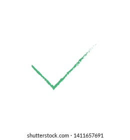 Check mark of approval. Tick checkmark. Grunge style doodle.