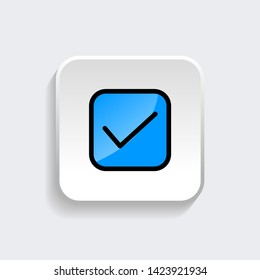 Check mark approve icon symbol with modern flat style icon for web site design, logo, app, UI isolated on white background. Vector illustration