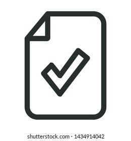check mark, approve - minimal line web icon. simple vector illustration. concept for infographic, website or app.