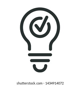 check mark, approve - minimal line web icon. simple vector illustration. concept for infographic, website or app.