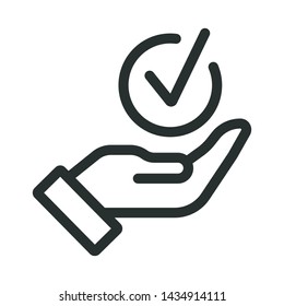 check mark, approve - minimal line web icon. simple vector illustration. concept for infographic, website or app.