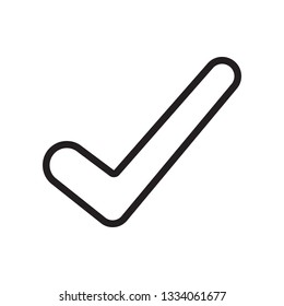 Check mark, approved, ok, tick icon in trendy outline style design. Vector graphic illustration. Check mark for website design and user interface.  Editable vector stroke. EPS 10