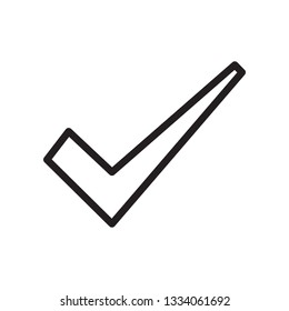 Check mark, approved, ok, tick icon in trendy outline style design. Vector graphic illustration. Check mark for website design and user interface.  Editable vector stroke. EPS 10