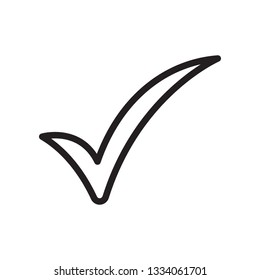 Check mark, approved, ok, tick icon in trendy outline style design. Vector graphic illustration. Check mark for website design and user interface.  Editable vector stroke. EPS 10
