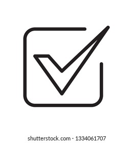 Check mark, approved, ok, tick icon in trendy outline style design. Vector graphic illustration. Check mark for website design and user interface.  Editable vector stroke. EPS 10