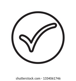 Check mark, approved, ok, tick icon in trendy outline style design. Vector graphic illustration. Check mark for website design and user interface.  Editable vector stroke. EPS 10