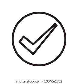 Check mark, approved, ok, tick icon in trendy outline style design. Vector graphic illustration. Check mark for website design and user interface.  Editable vector stroke. EPS 10