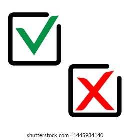 Check mark approved rejected symbol. Vector
