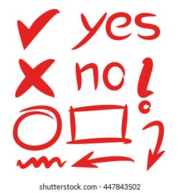check mark and arrows