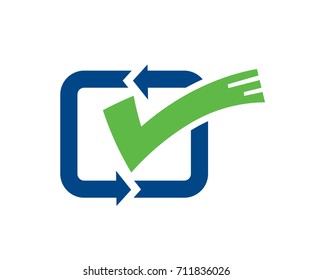 check mark with arrows, symbol design, icon design, isolated on white background. 