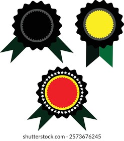 Check mark award icon set. Flat line art symbols template