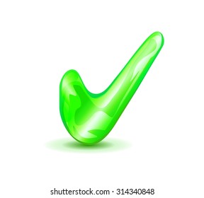  check mark with bevel effect green vector