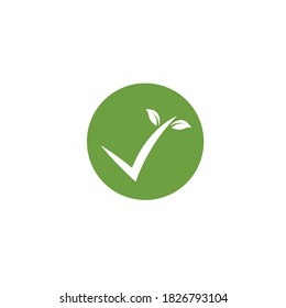 check mark bio organic  icon vector illustration design