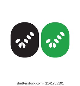 Markieren Sie die Symbole der schwarzen und grünen Linie. Vektorgrafik. - Vektorgrafik