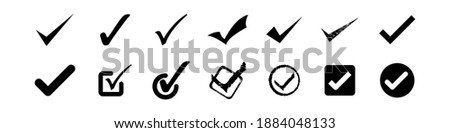 Check Mark black icons Set in modern simple flat design. Vector Eps 10