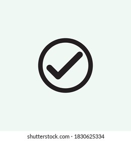 Check mark black line icons. Vector illustration. - Vector