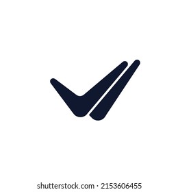 Check mark black read message done. Familiarization with new web document and sms graphic sign with decision vector mark