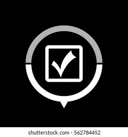 check mark  - black vector icon