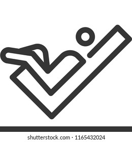 Check mark, bold line stick figure icon. The illustration is vector, editable stroke, 48x48 pixel perfect. Crafted with precision and eye for quality.
