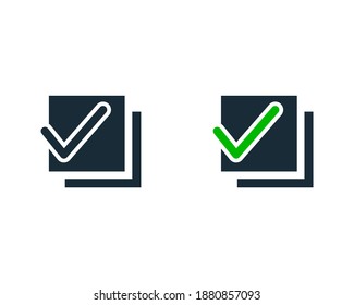 Check Mark and Book Document Icon Vector Logo Template Illustration Design